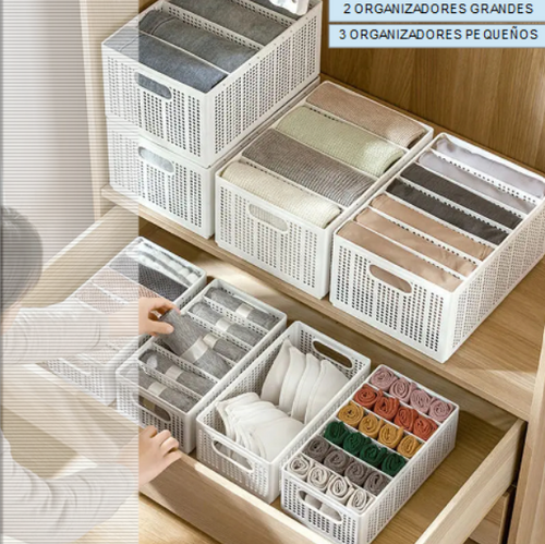 Caja organizador de ropa x5